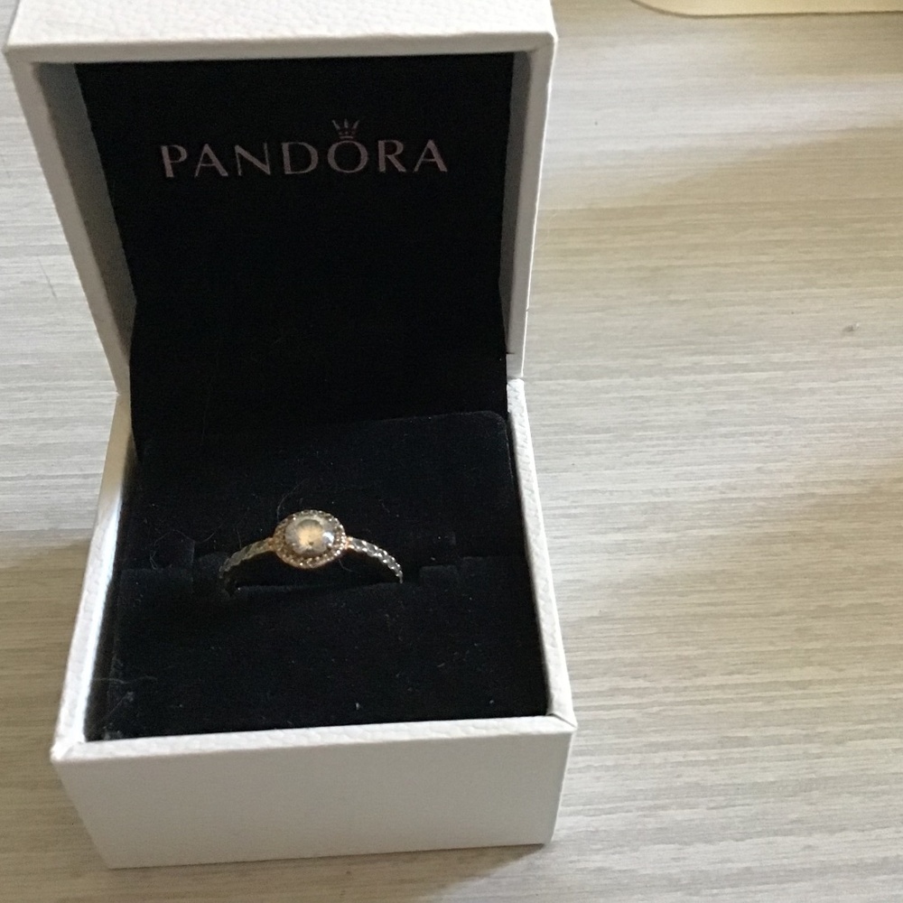 Pandora Rose Gold  Sparkle Halo Ring size 8.5